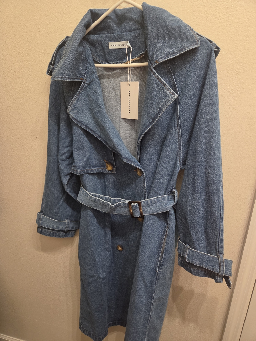 BRONZE  SNAKE  Women's Blue Denim Trench Coat